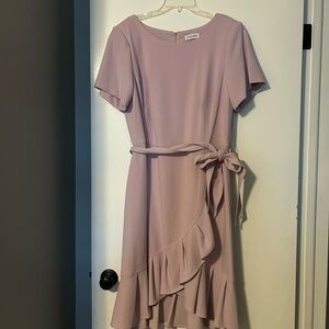 Calvin Klein Dusty Rose High-Low Ruffle Dress